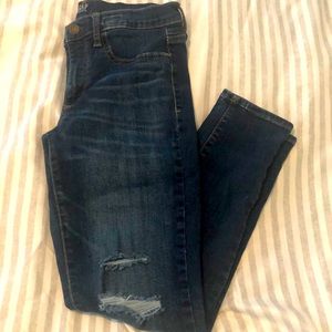 Gap dark wash distressed jeggings. Size 6.
